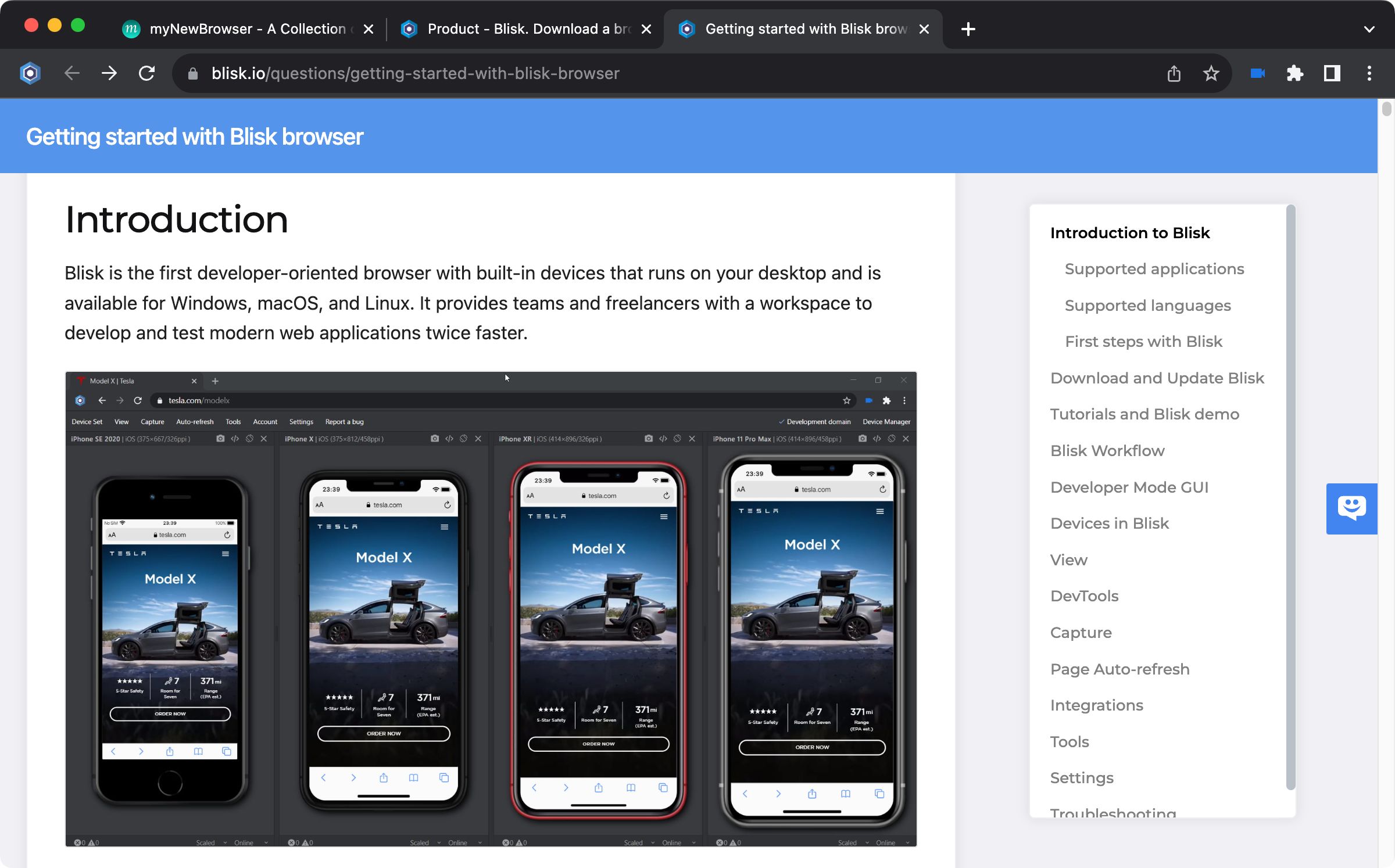 screenshot blisk browser introduction