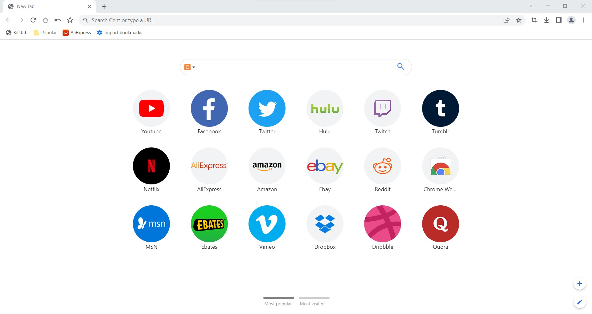 screenshot cent browser