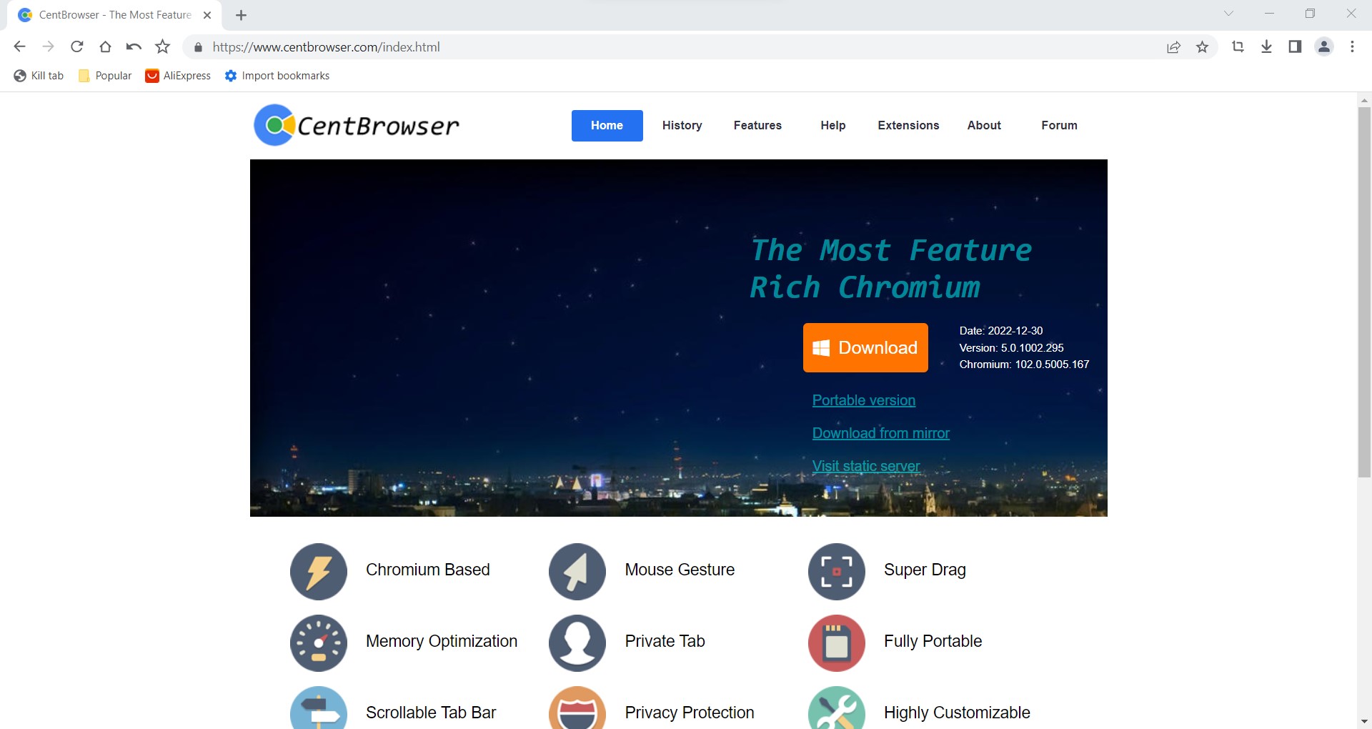 screenshot cent browser centbrowser.com