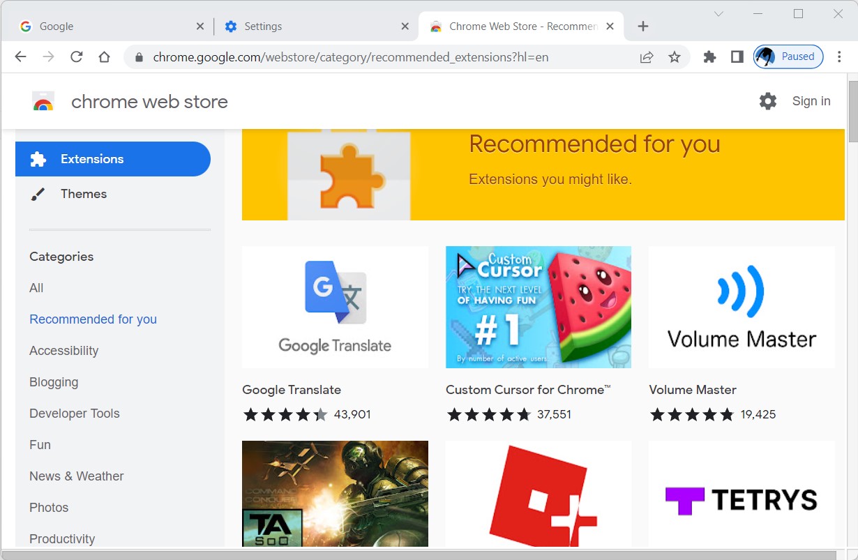 screenshot chrome browser chrome web store
