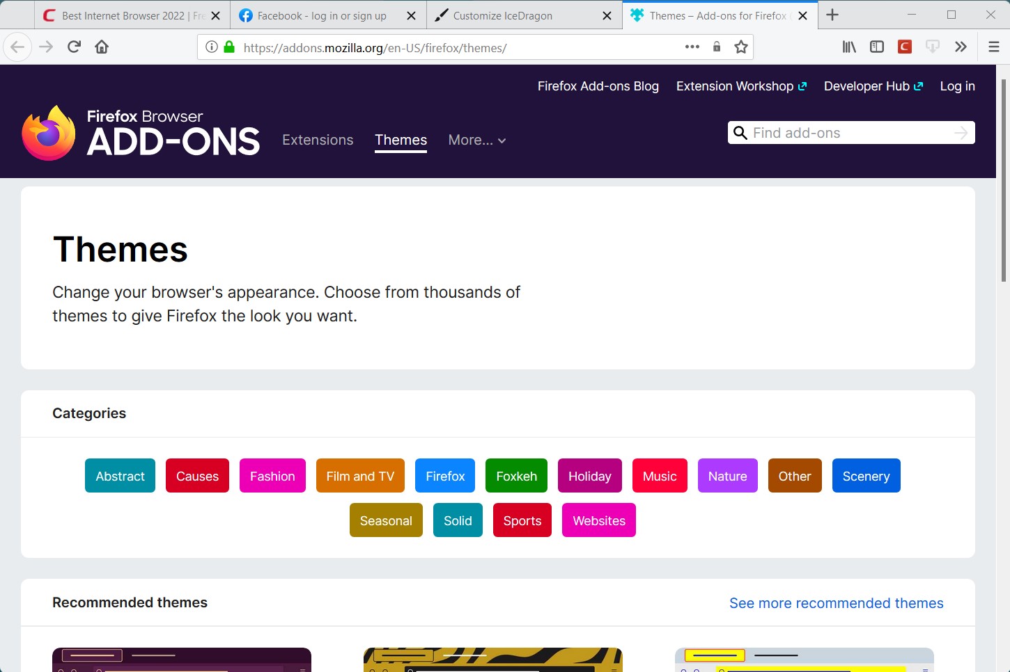 screenshot icedragon browser firefox add-ons