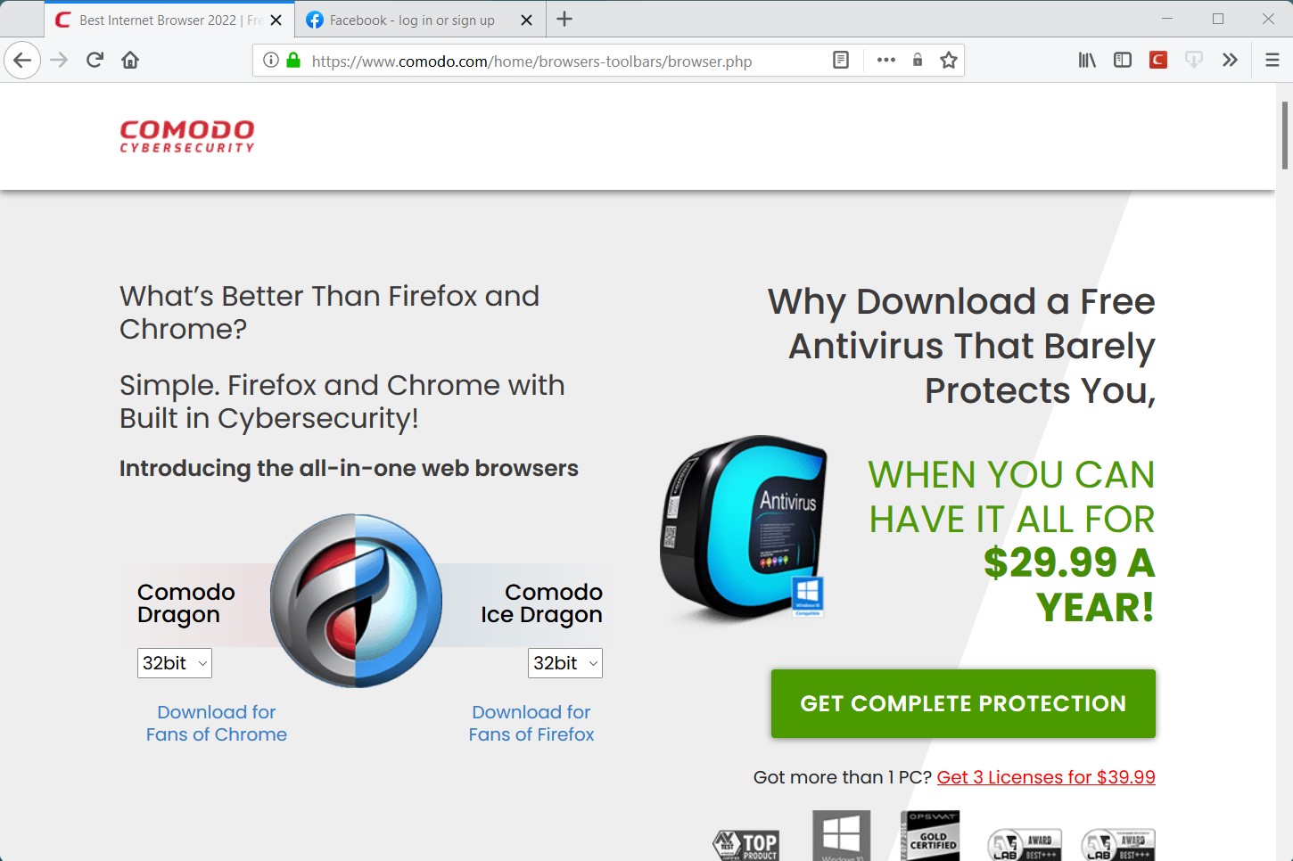 screenshot icedragon browser comodo cybersecurity