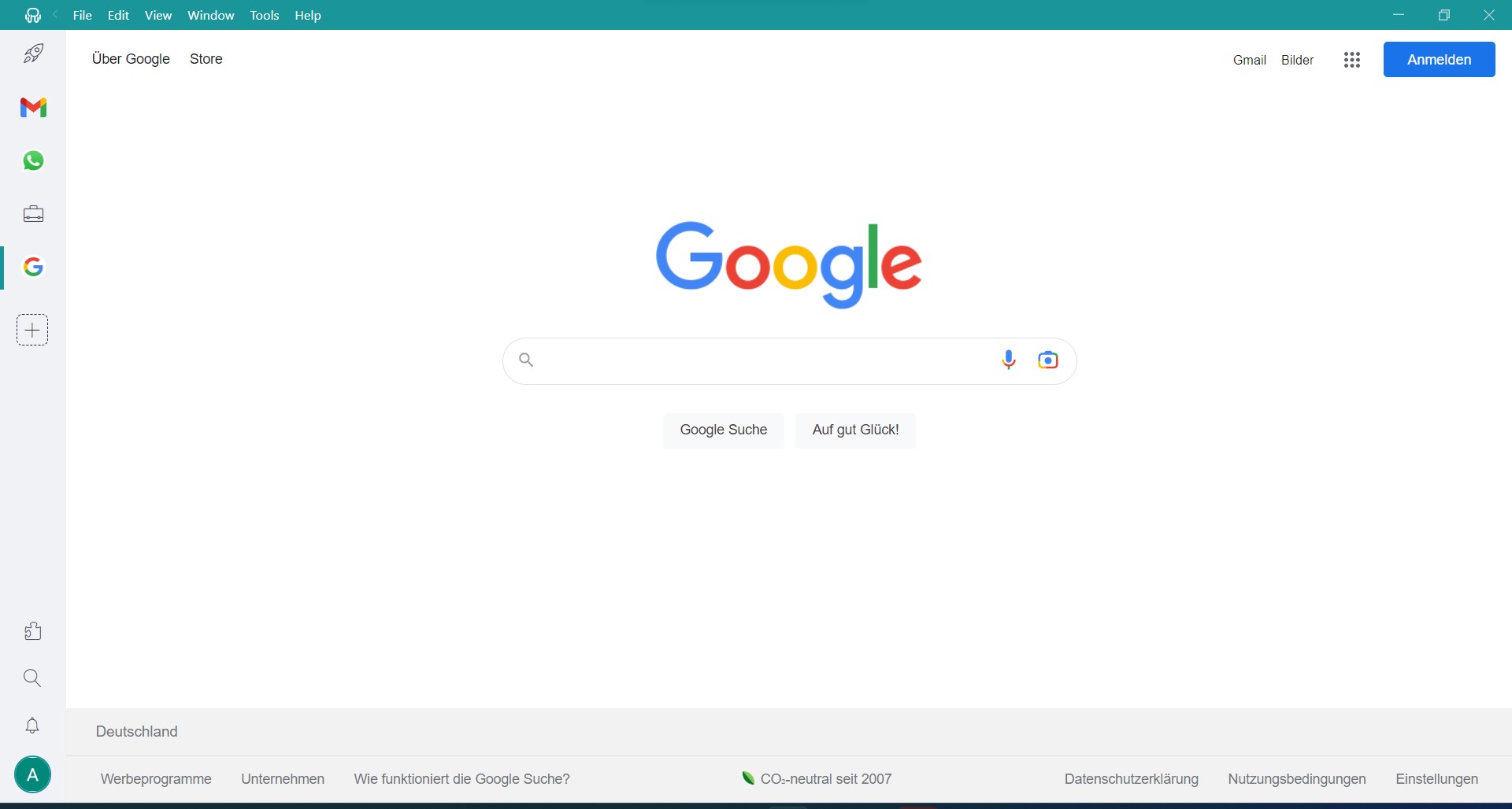 screenshot rambox browser google app
