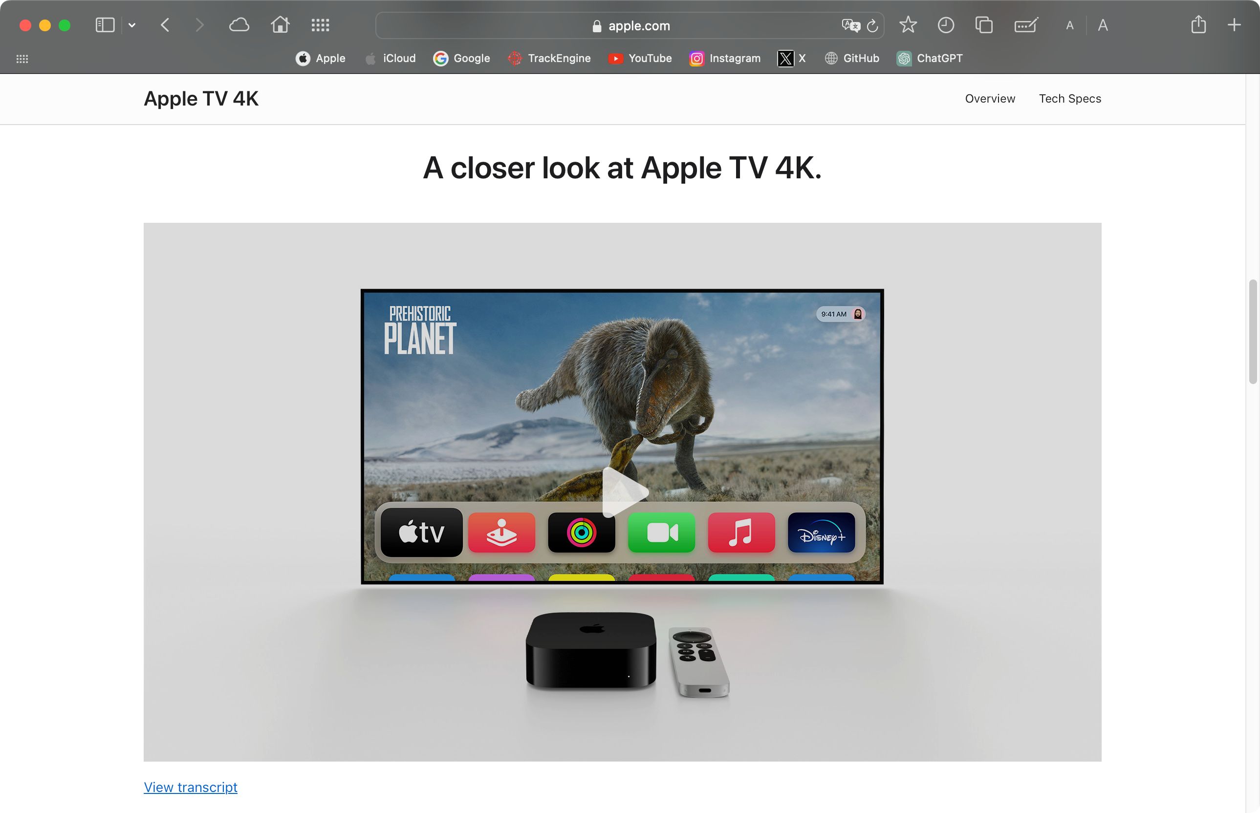 screenshot safari browser apple tv 4k