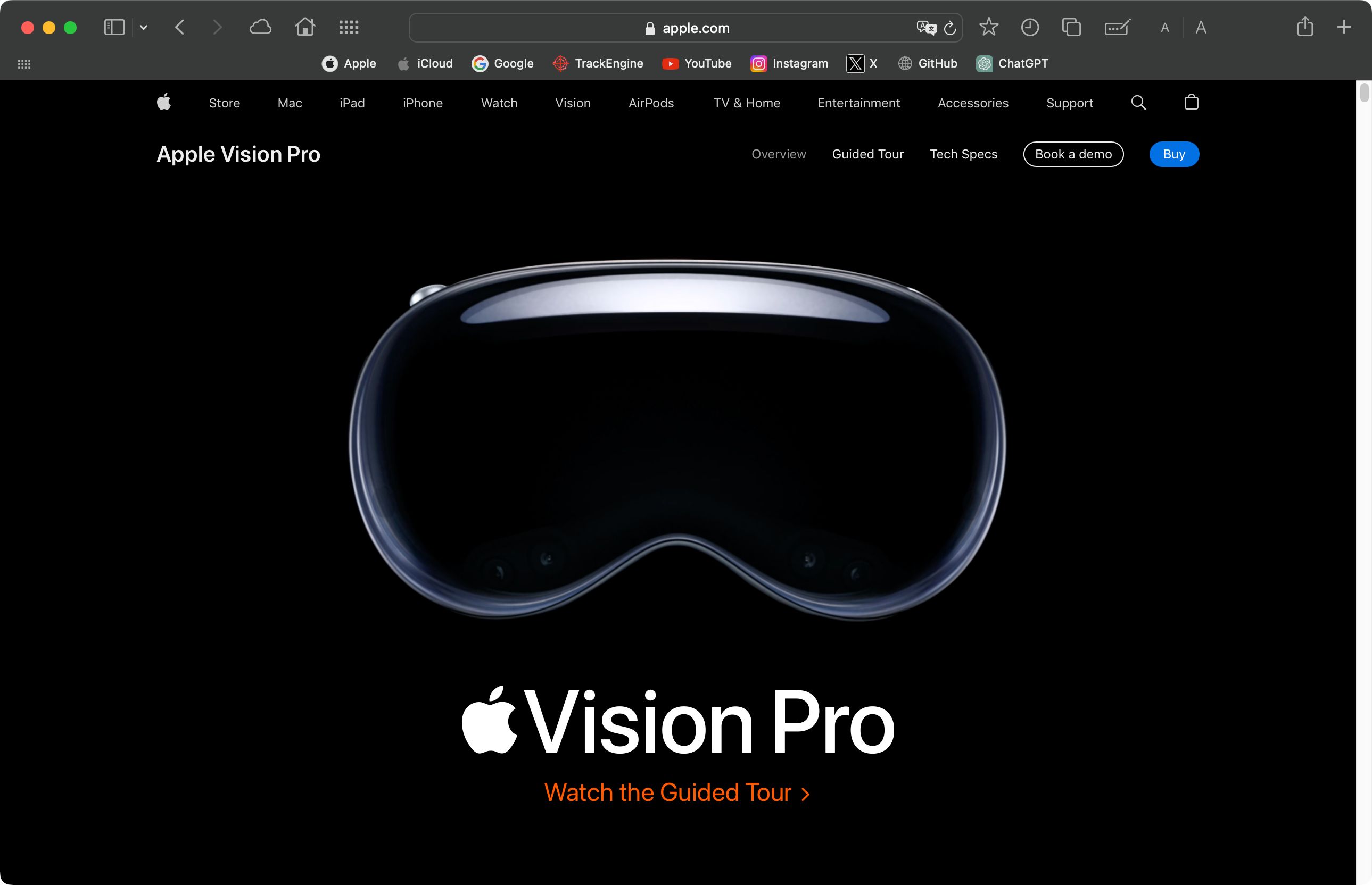 screenshot safari browser apple vision pro