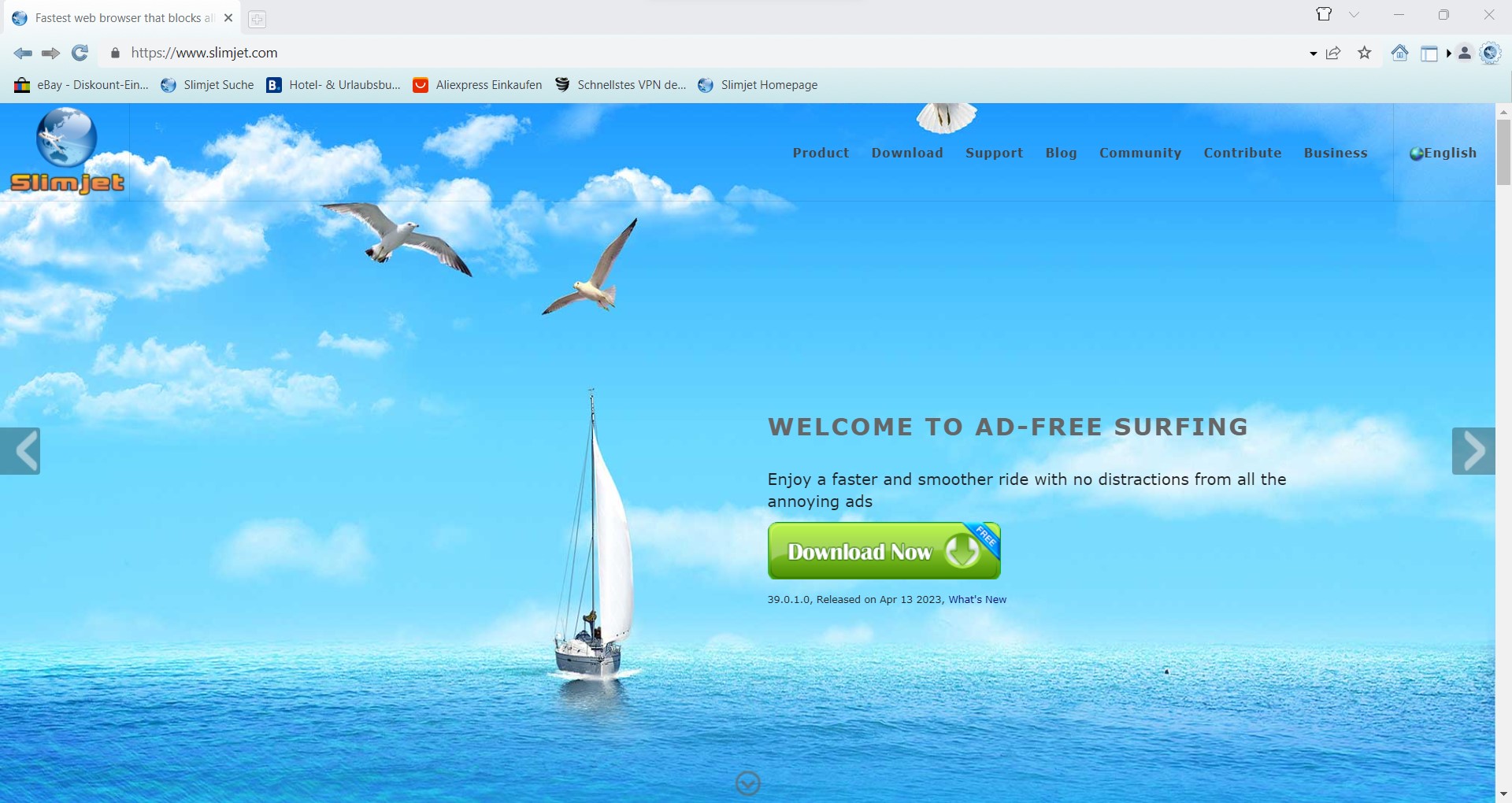 screenshot slimjet browser add-free surfing slimjet.com